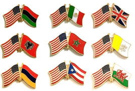 World Flag Lapel Pins Double Flag