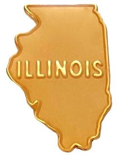 Illinois Map Pin - GOLD