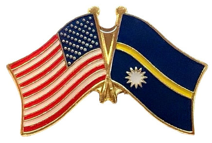 USA and Nauru friendship flags pin