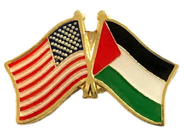 Palestine World Flag Lapel Pin  - Double