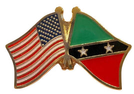 St. Chistopher World Flag Lapel Pin  - Double