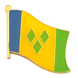 St. Vincent World Flag Lapel Pin  - Single