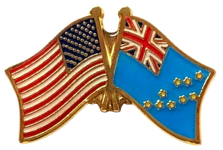 Tuvalu double flag lapel pin