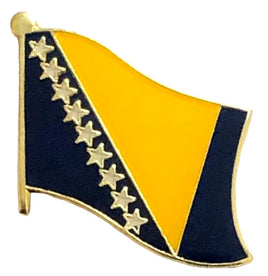 Bosnia World Flag Lapel Pin  - Single