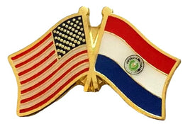 Paraguay World Flag Lapel Pin  - Double
