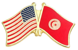 Tunisia World Flag Lapel Pin  - Double