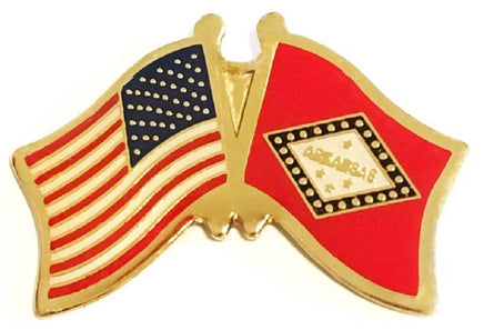 Arkansas Flag Lapel Pin - Double