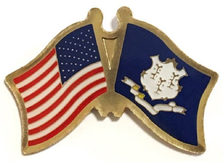 Connecticut Flag Lapel Pin - Double