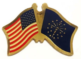 Indiana Flag Lapel Pin - Double
