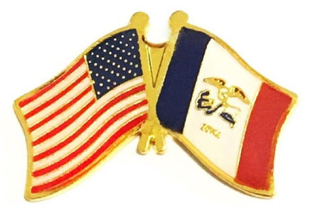 Iowa Flag Lapel Pin - Double