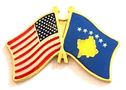 Kosovo World Flag Lapel Pin - Double