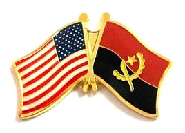 Angola World Flag Lapel Pin  - Double