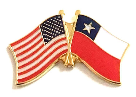 Chile World Flag Lapel Pin  - Double