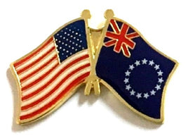 Cook Islands World Flag Lapel Pin  - Double