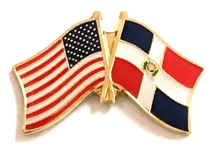 Dominican Republic World Flag Lapel Pin  - Double