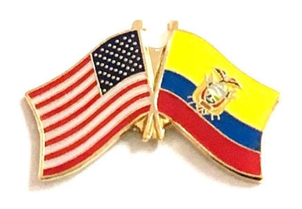 Ecuador World Flag Lapel Pin  - Double