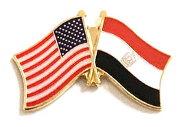 Egypt World Flag Lapel Pin  - Double