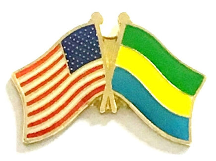 Gabon World Flag Lapel Pin  - Double