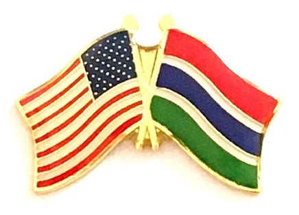 Gambia World Flag Lapel Pin  - Double