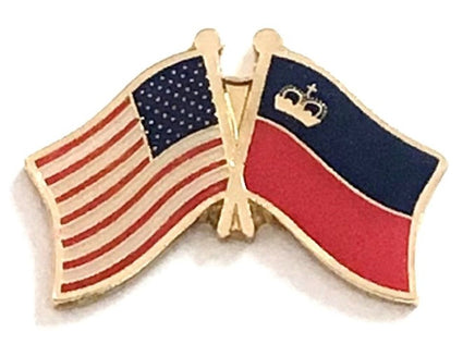 Liechtenstein World Flag Lapel Pin - Double