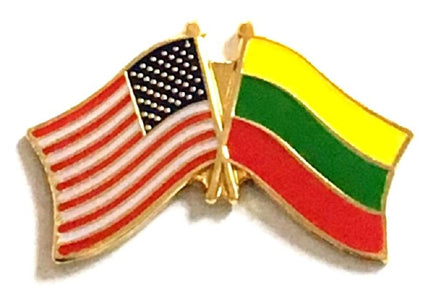 Lithuania World Flag Lapel Pin - Double