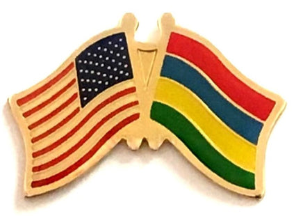 Mauritus World Flag Lapel Pin  - Double