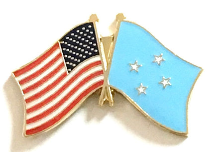 Micronesia World Flag Lapel Pin - Double