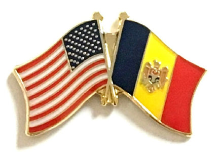 Moldova World Flag Lapel Pin - Double