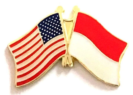 Monaco World Flag Lapel Pin  - Double