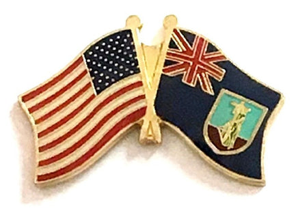 Montserrat World Flag Lapel Pin  - Double