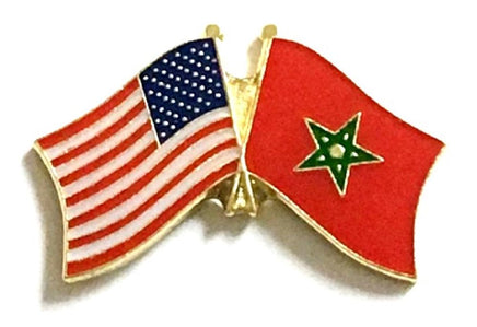 Morocco World Flag Lapel Pin  - Double