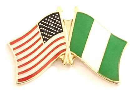 Nigeria World Flag Lapel Pin  - Double