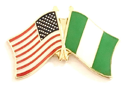 Nigeria World Flag Lapel Pin - Double