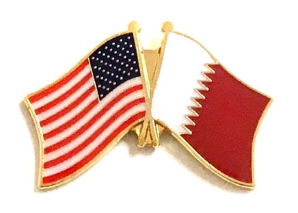 Qatar World Flag Lapel Pin  - Double