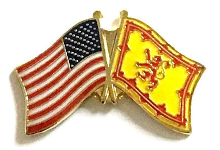 Scotland Lion World Flag Lapel Pin  - Double