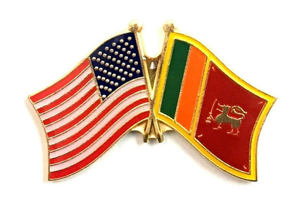 Sri Lanka World Flag Lapel Pin - Double