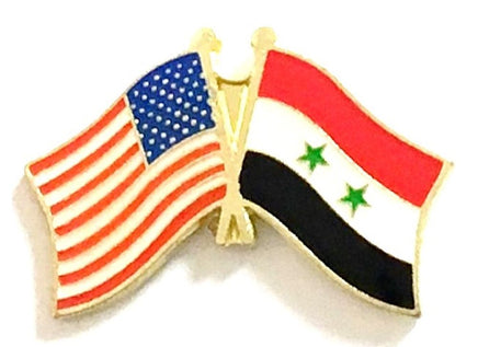 Syria World Flag Lapel Pin - Double
