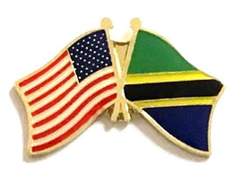 Tanzania World Flag Lapel Pin  - Double 