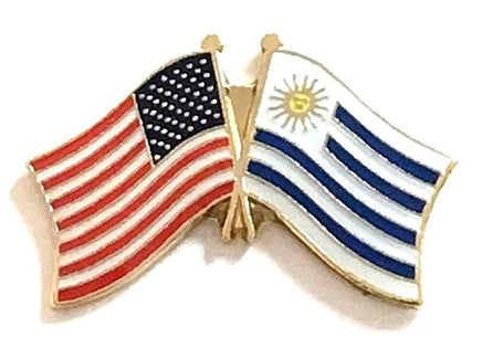 Uruguay World Flag Lapel Pin - Double