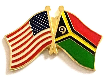 Vanuatu World Flag Lapel Pin  - Double