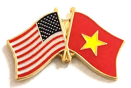 Vietnam World Flag Lapel Pin  - Double