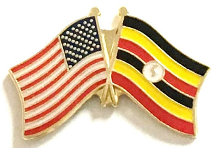 Uganda World Flag Lapel Pin - Double