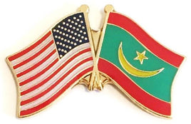 Mauritania World Flag Lapel Pin  - Double