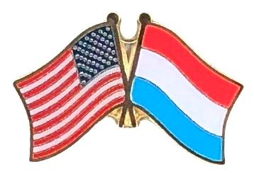 Luxembourg World Flag Lapel Pin - Double