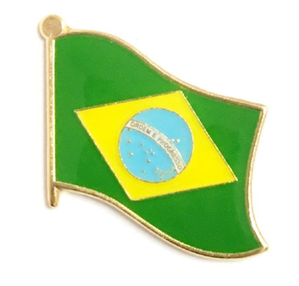 Brazil World Flag Lapel Pin  - Single