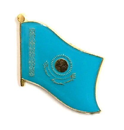 Kazakhstan World Flag Lapel Pin  - Single
