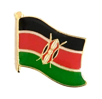 Kenya World Flag Lapel Pin - Single