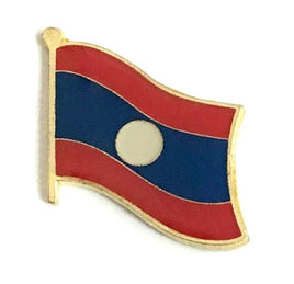 Laos World Flag Lapel Pin  - Single