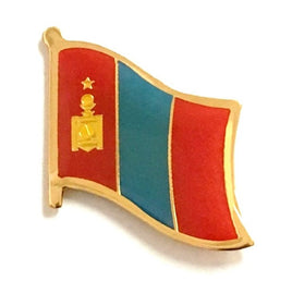 Mongolia World Flag Lapel Pin  - Single