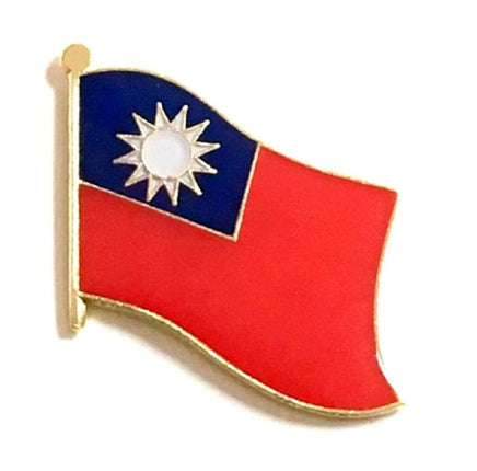 Taiwan World Flag Lapel Pin  - Single